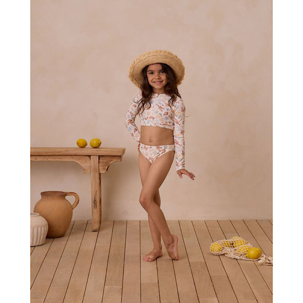 Rylee + Cru Crop Swim Rashguard Set - Nautical
