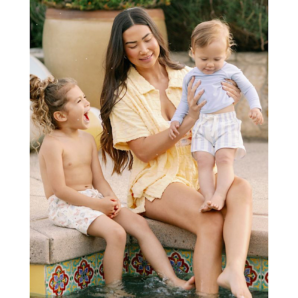Rylee + Cru Swim Trunks - Blue Stripe