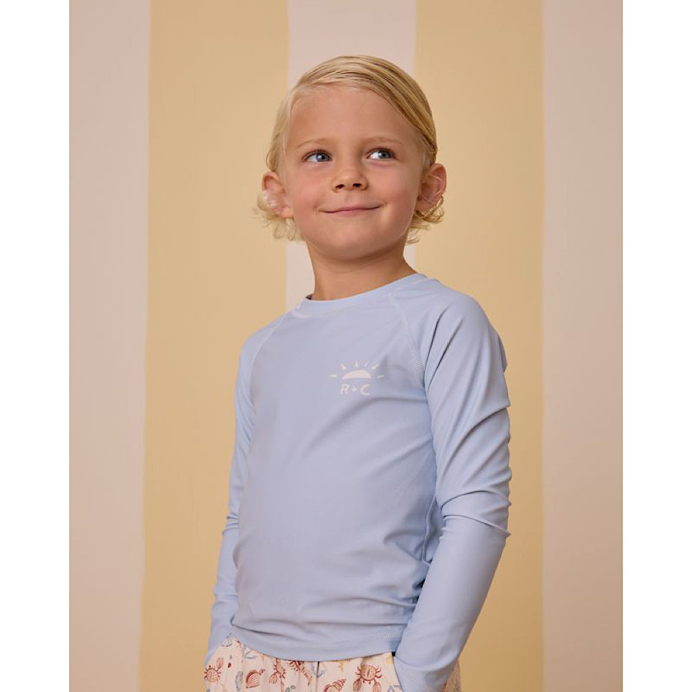 Rylee + Cru Long Sleeve Swim Rashguard - Light Blue
