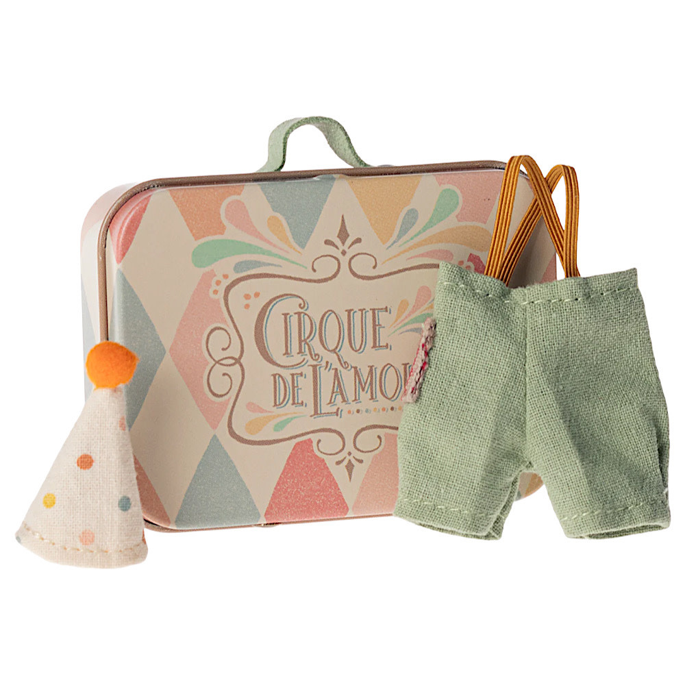 Maileg Maileg Little Brother Mouse - Clothes Suitcase - Clown
