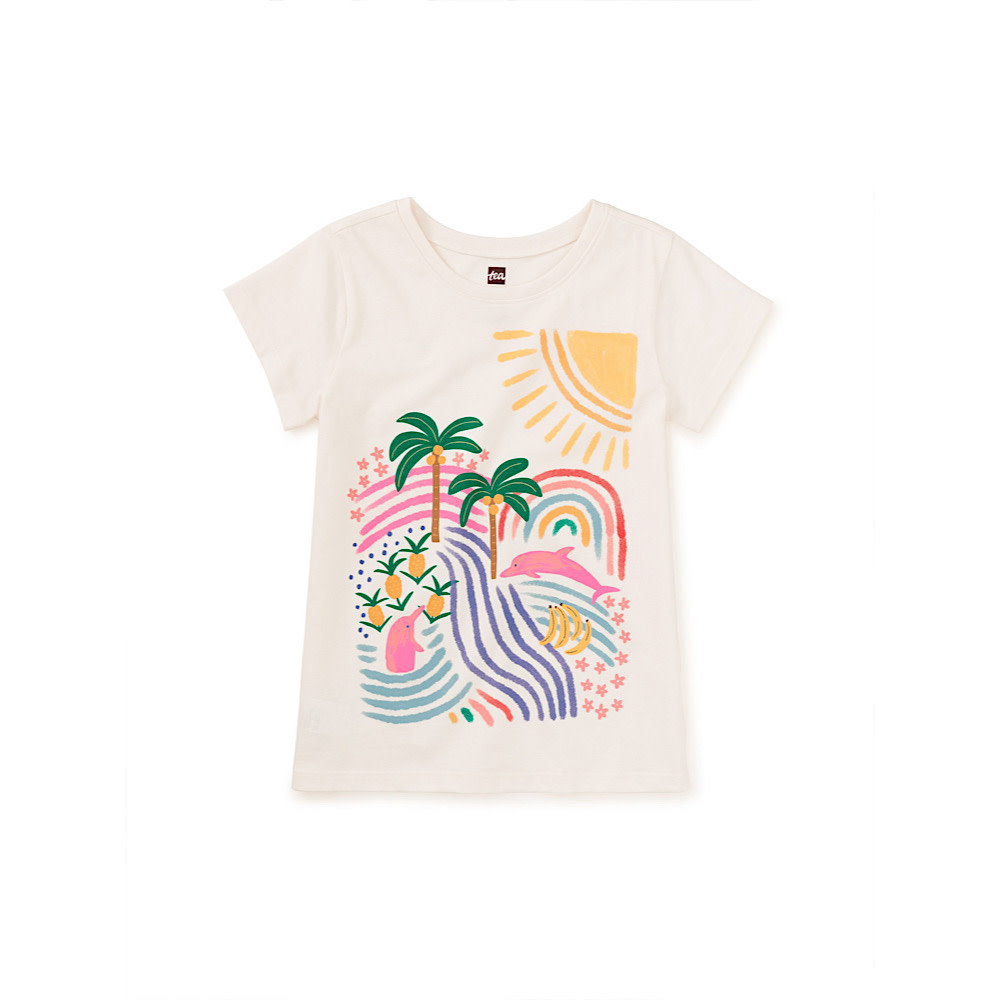 Tea Collection Brazil Beach Graphic Tee - Chalk