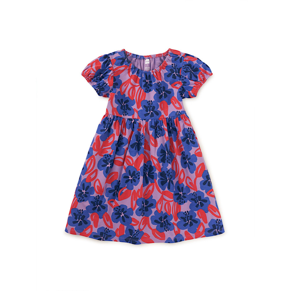 Tea Collection Tea Collection Puff Sleeve Empire Dress - Pop Hibiscus