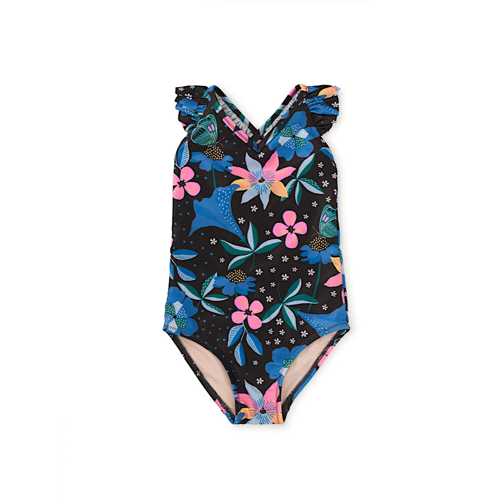 Tea Collection Tea Collection Ruffle One-Piece Swimsuit - Brazilian Painted Floral