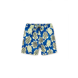 Tea Collection Tea Collection Mid-Length Swim Trunks - Tiled Turtles