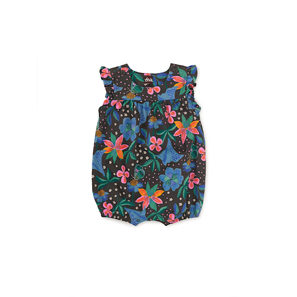 Tea Collection Tea Collection Flutter Baby Romper - Brazilian Painted Floral
