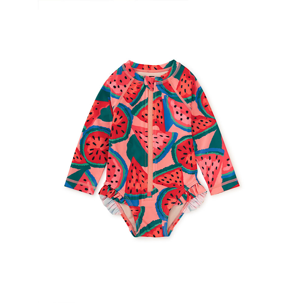 Tea Collection Rash Guard Baby Swimsuit - Wiggly Watermelons