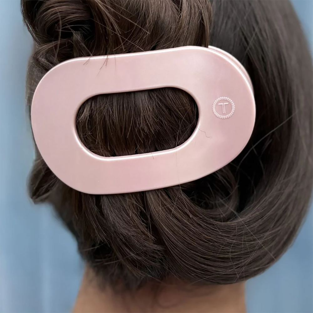 Teleties Flat Round Clip - Large - Pearly Pink