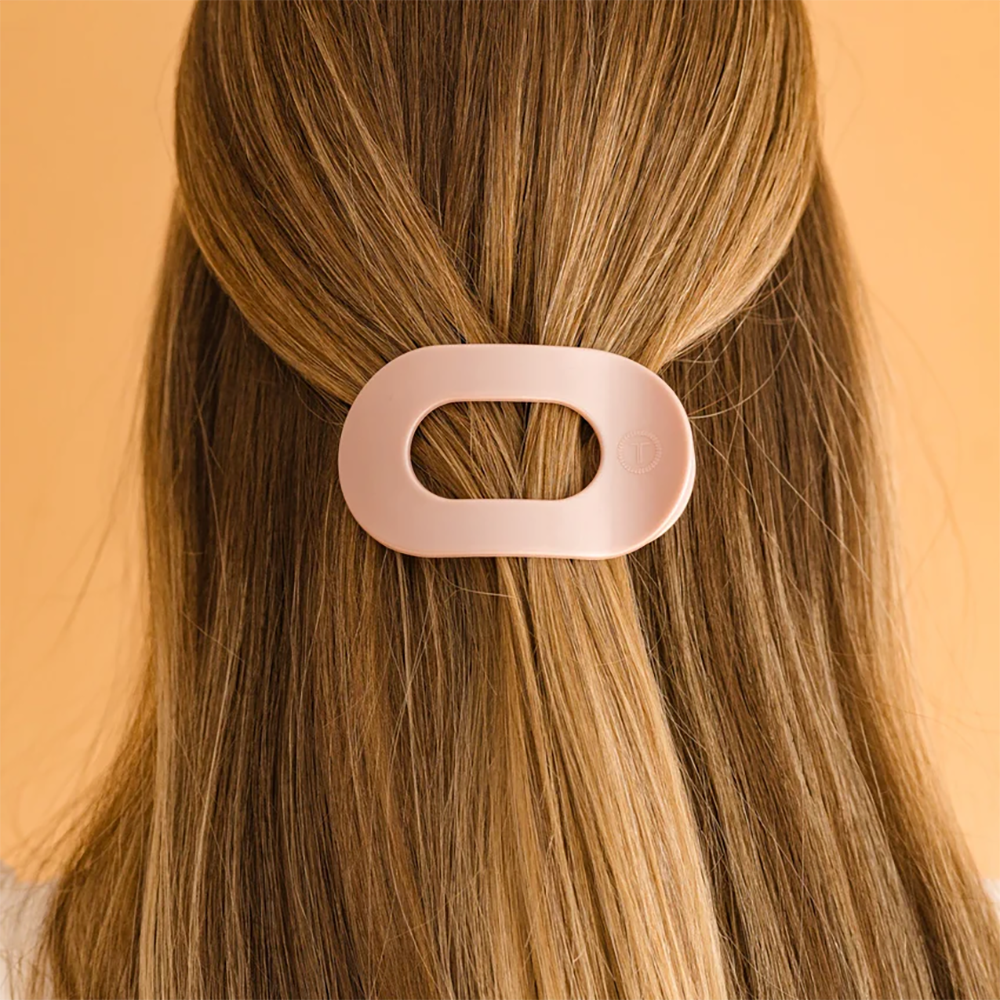 Teleties Flat Round Clip - Medium - Pearly Pink
