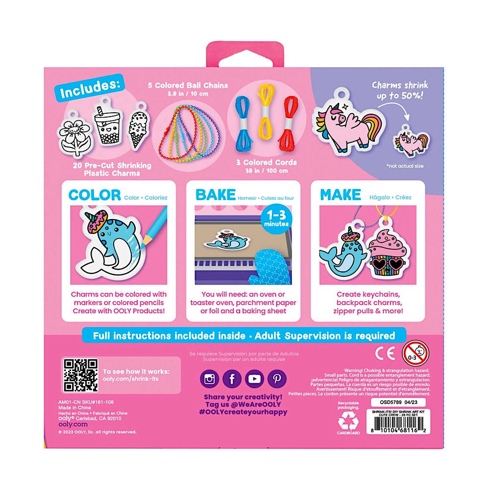 Ooly - Shrink-it! DIY Shrink Art Kit - Cute Crew