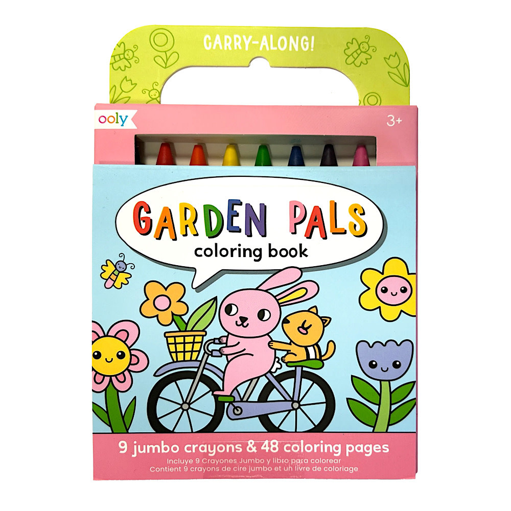 Ooly - Carry Along Coloring Book & Crayon Set - Set of 10 - Garden Pals