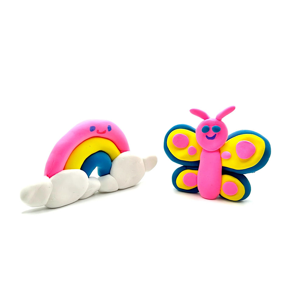 Ooly - Creatibles - D.I.Y. Air Dry Clay Kit - Rainbow BFFs
