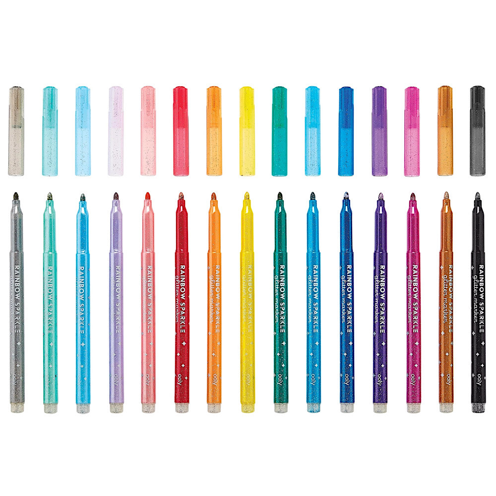 Ooly - Rainbow Sparkle Glitter Markers - Set of 15