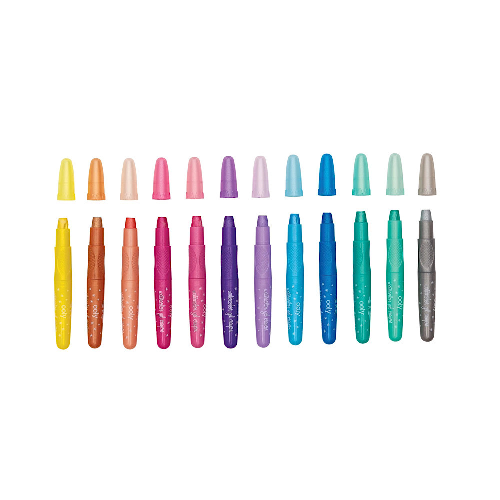 Ooly - Rainbow Sparkle Watercolor Gel Crayons Set - Set of 12