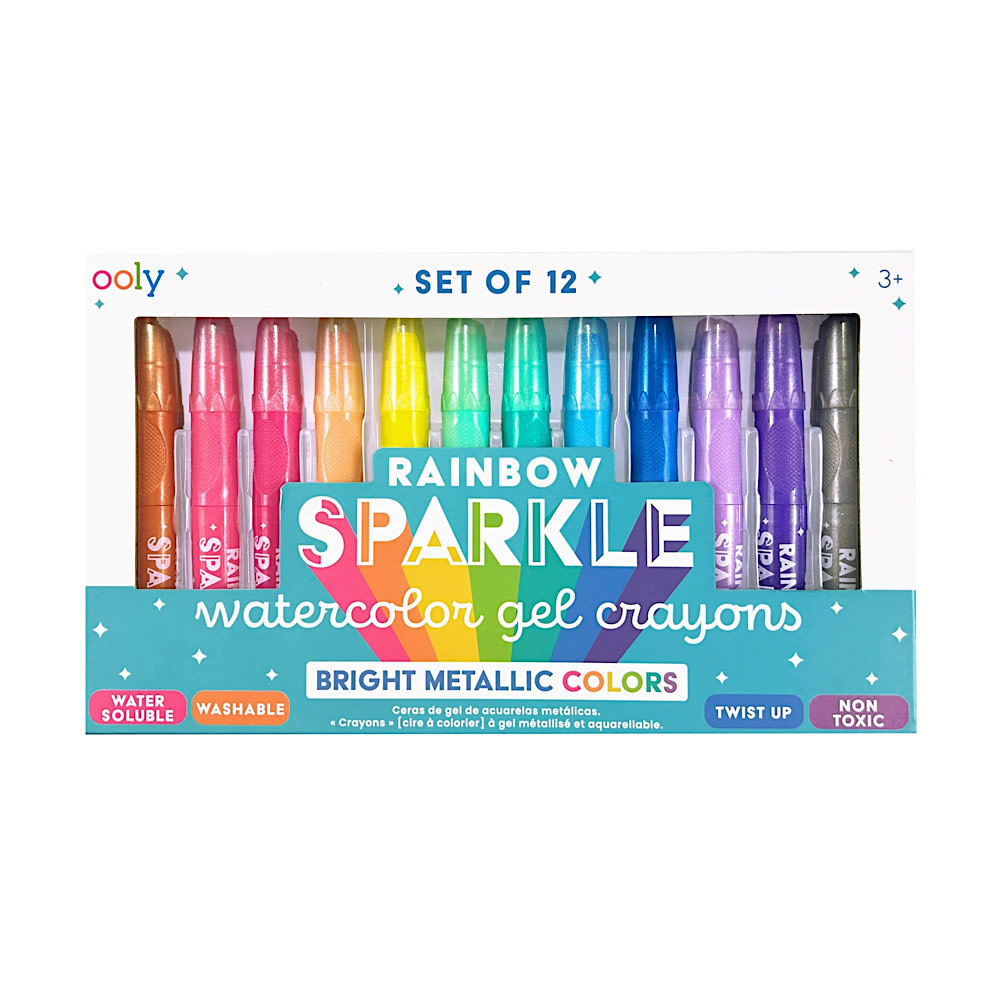 Ooly - Rainbow Sparkle Watercolor Gel Crayons Set - Set of 12
