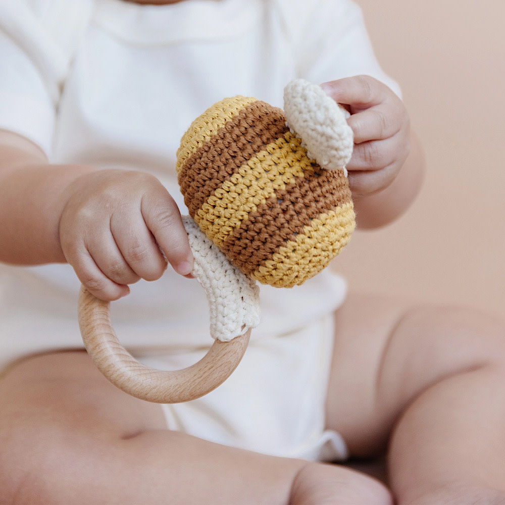 The Blueberry Hill - Crochet Rattle - Bee