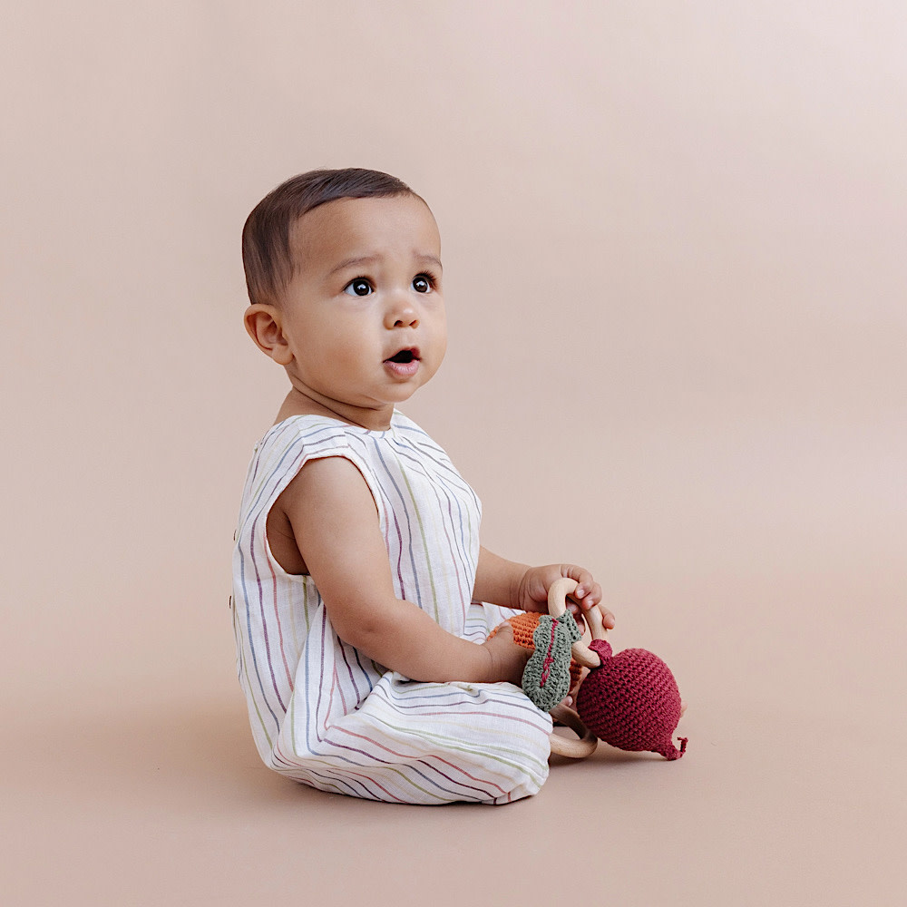 The Blueberry Hill - Crochet Rattle - Beet