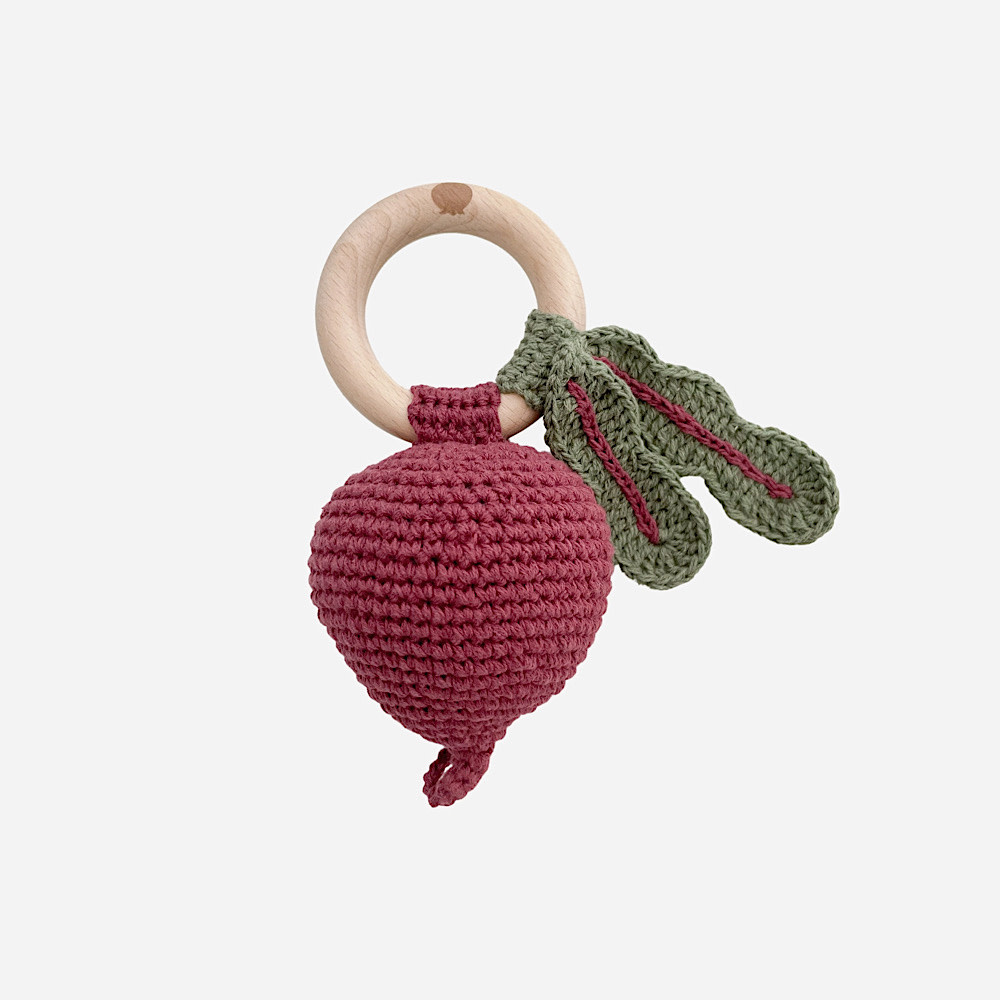 The Blueberry Hill - Crochet Rattle - Beet