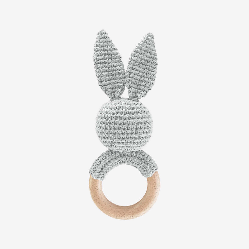 The Blueberry Hill The Blueberry Hill - Crochet Rattle - Bunny Grey