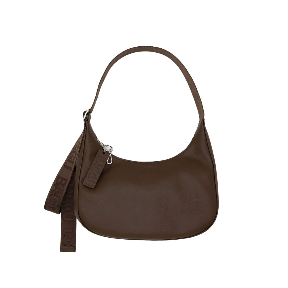 Baggu Recycled Leather - Medium Crescent Bag - Brown
