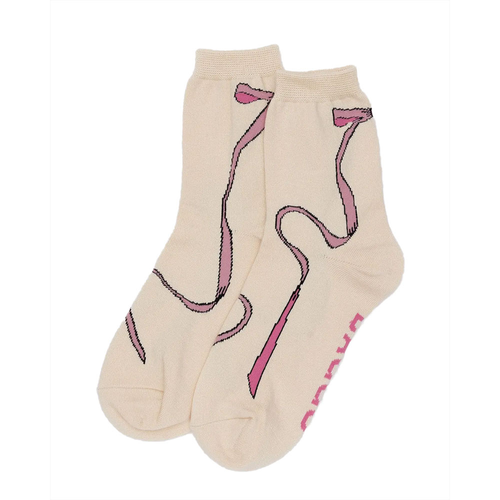 Baggu Crew Socks - Pink Bow