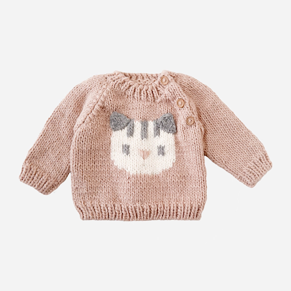 The Blueberry Hill The Blueberry Hill Baby Cat Pullover Sweater - Blush