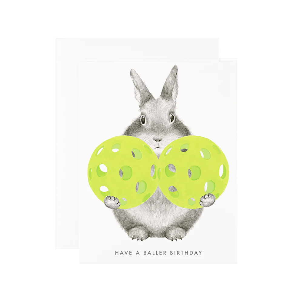 Dear Hancock - Pickleball Bunny Birthday Card