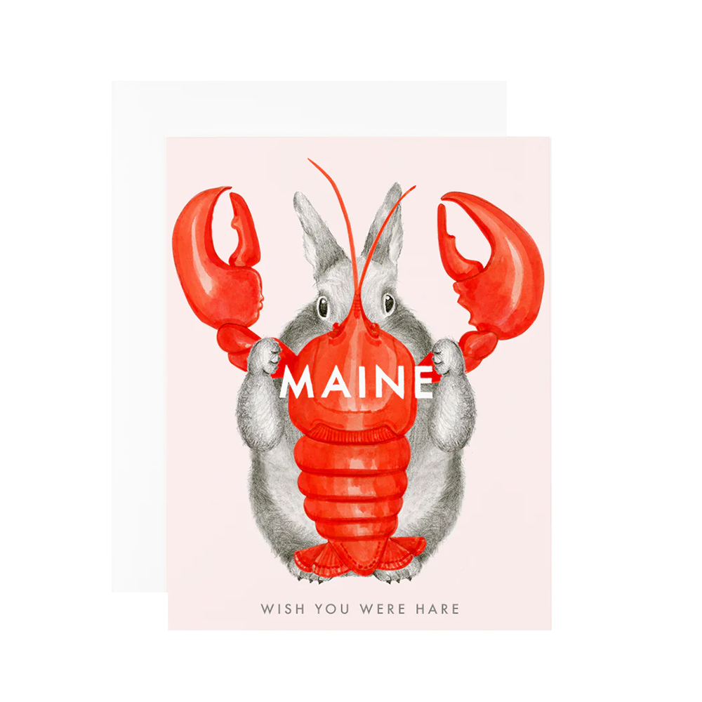 Dear Hancock Card - Wish You Were Hare Maine