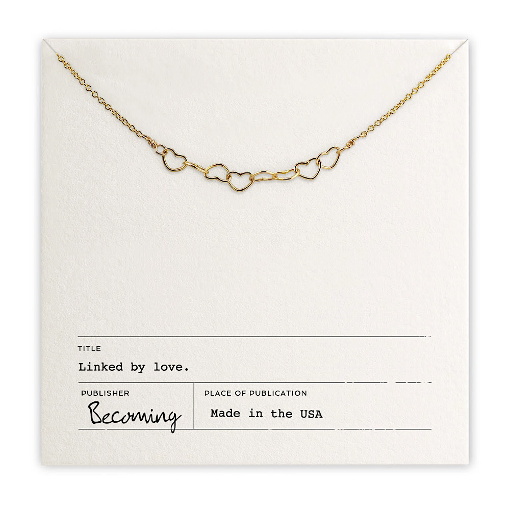Becoming Jewelry - 16-18" Necklace - Heart Links - Gold Fill