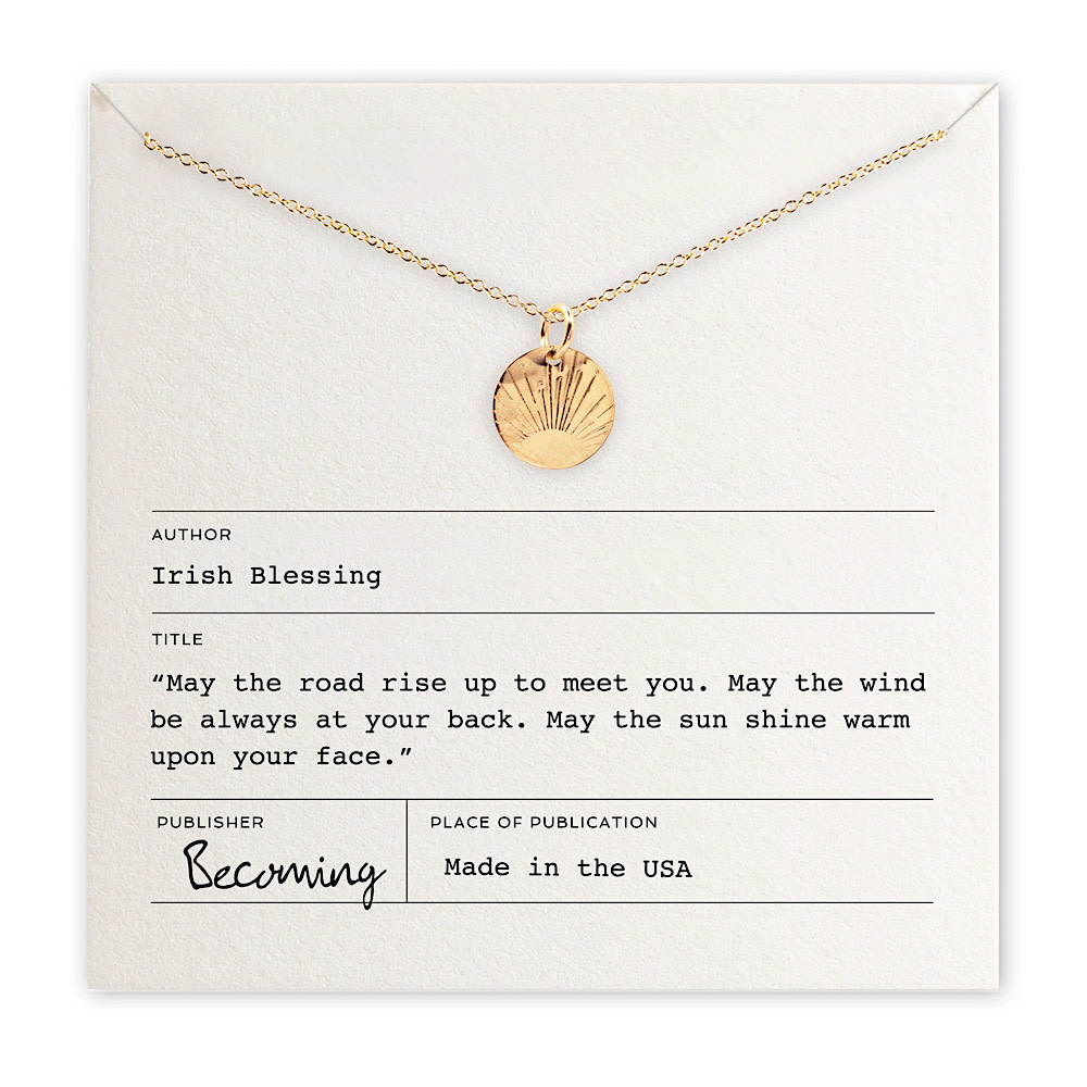 Becoming Jewelry Becoming Jewelry - 18" Necklace - Irish Blessing - Gold Fill