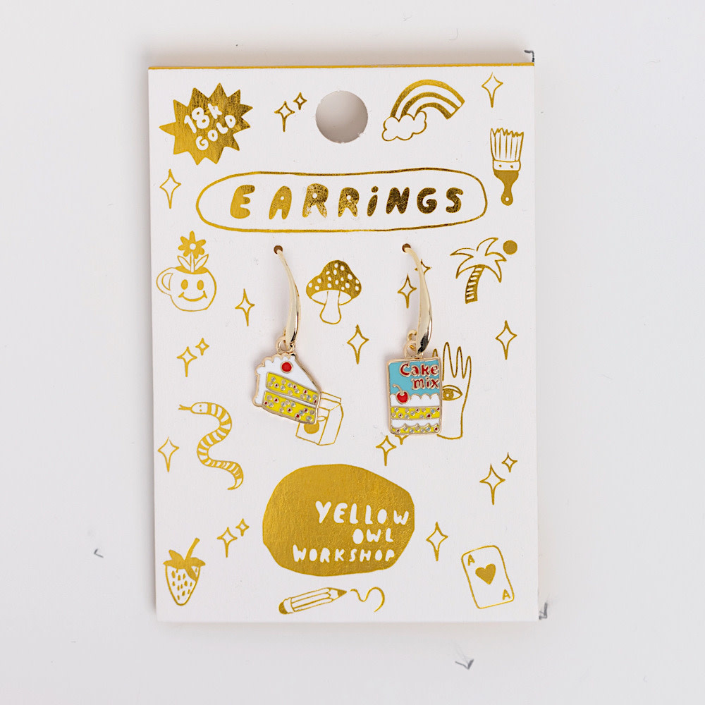 Yellow Owl Workshop - Hanging Earrings - Cake & Cake Mix