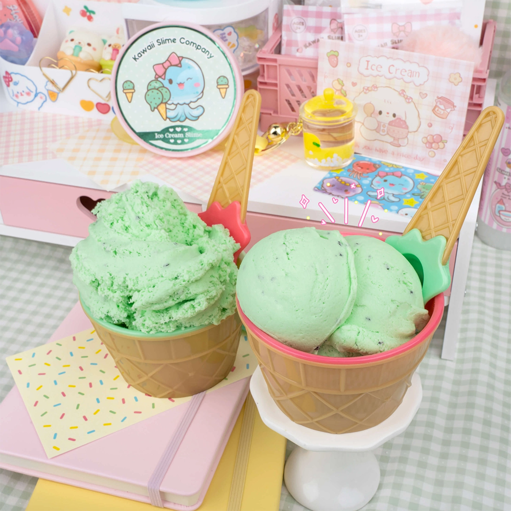 Kawaii Slime - Mint Chip Scented Ice Cream Pint Slime