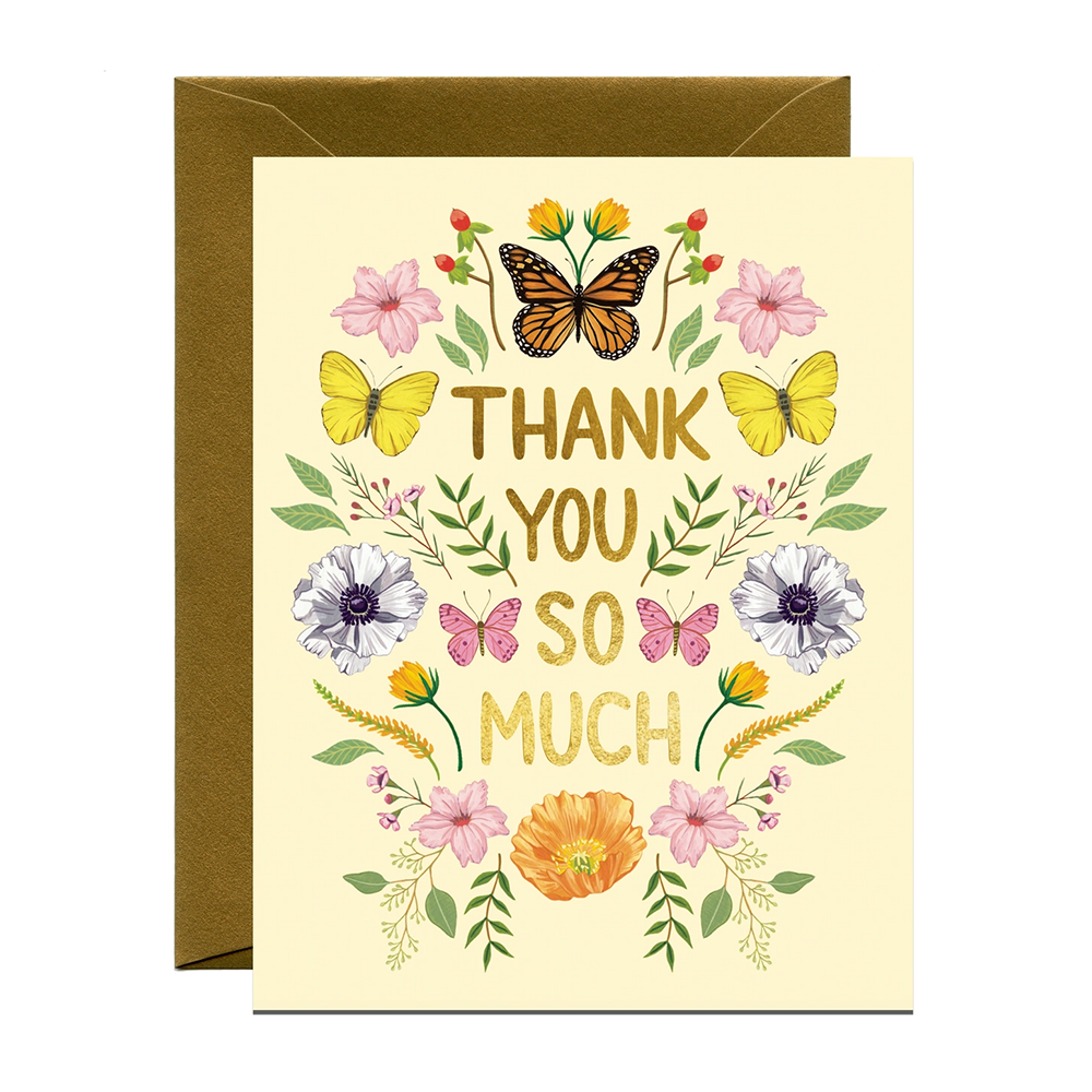 Yeppie Paper Card - Wildflowers and Butterflies