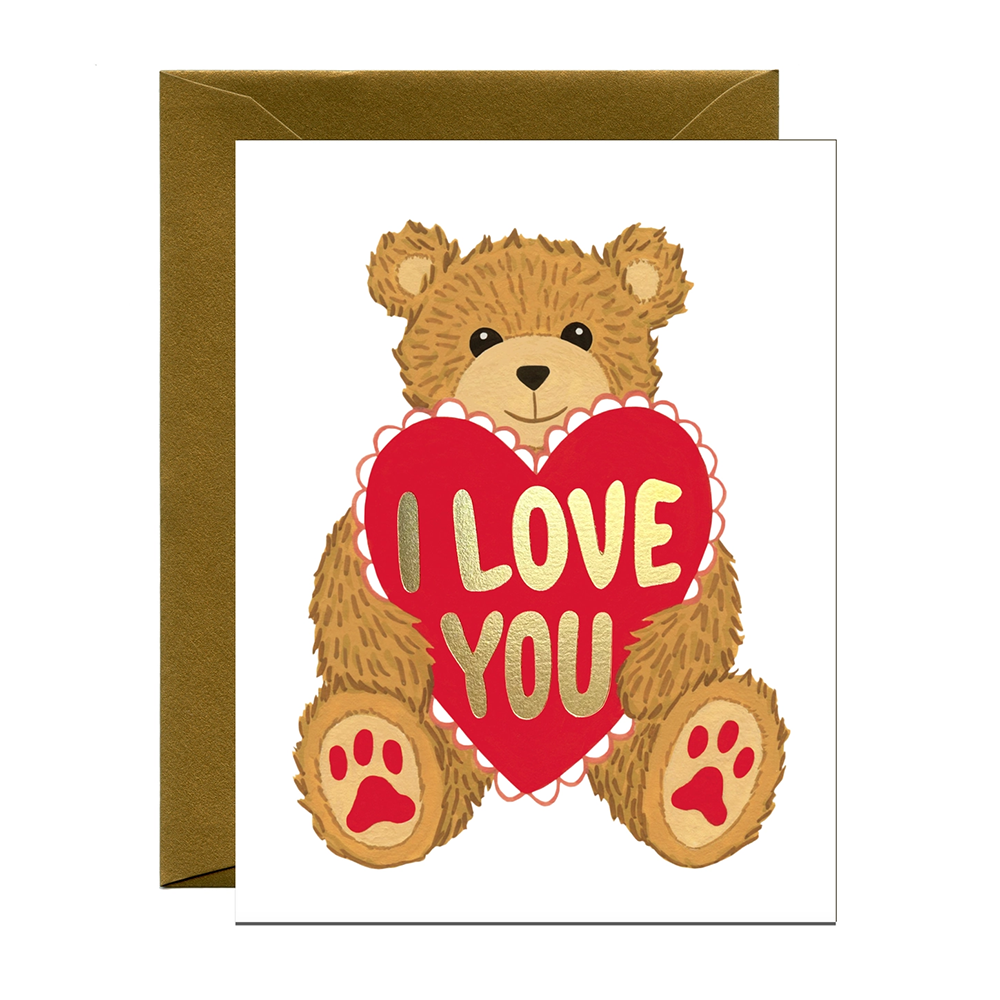 Yeppie Paper Yeppie Paper Card - Teddy Bear with Heart