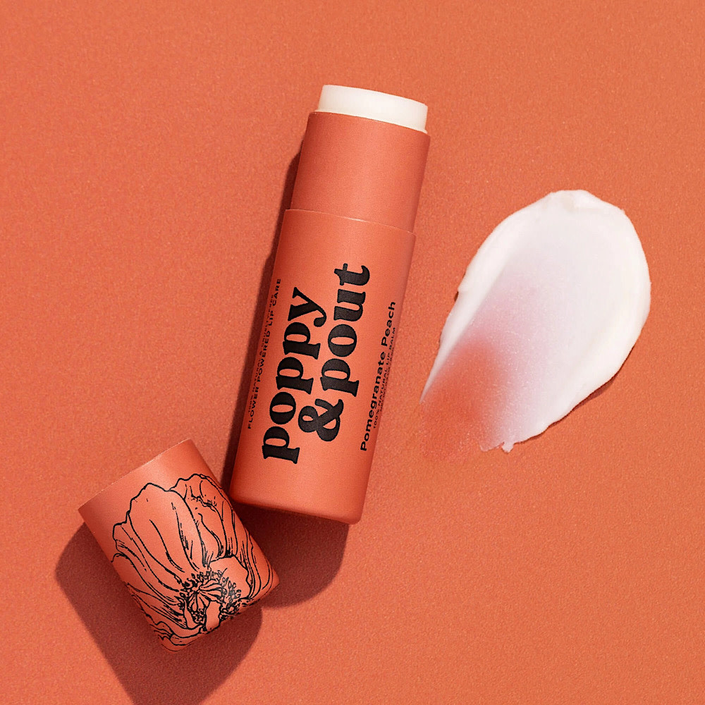 Poppy & Pout Lip Balm - Pomegranate & Peach