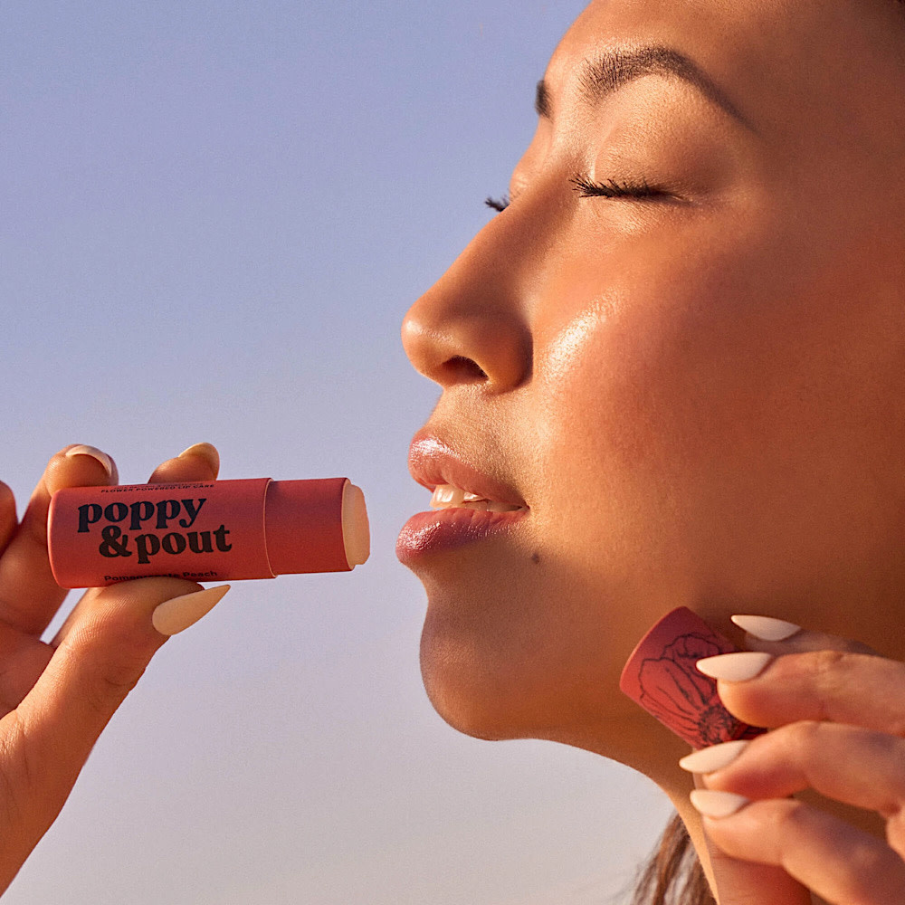 Poppy & Pout Lip Balm - Pomegranate & Peach
