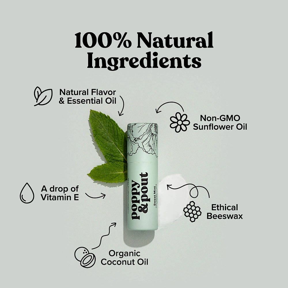 Poppy & Pout Lip Balm - Sweet Mint