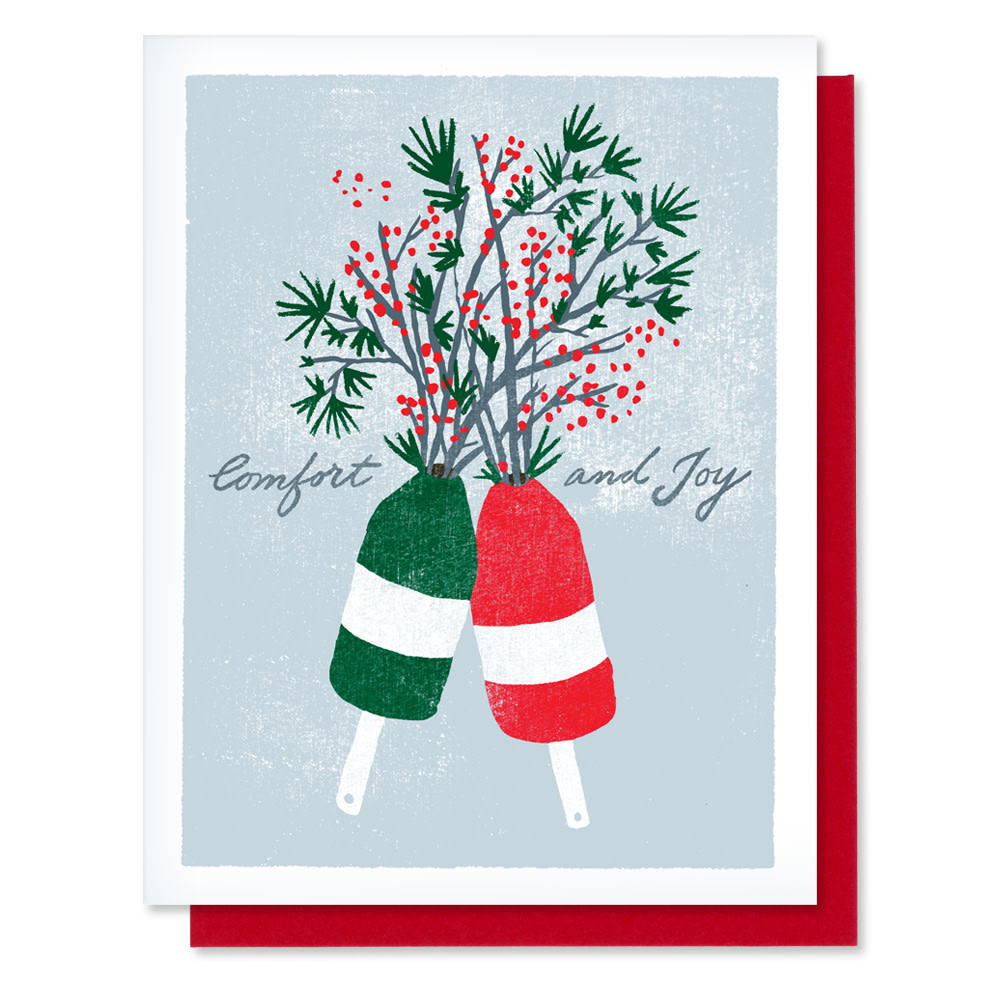 Daytrip Society - Comfort and Joy Buoys Holiday Card - Box Set of 8