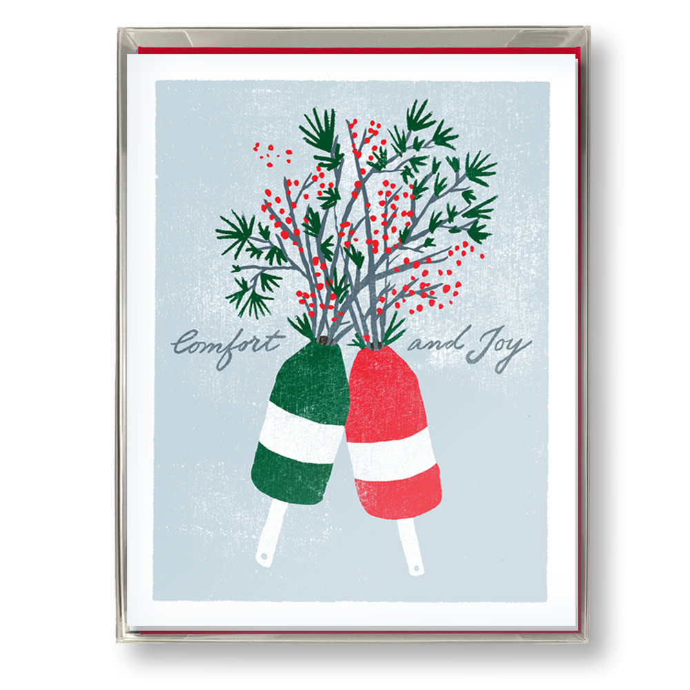 Daytrip Society - Comfort and Joy Buoys Holiday Card - Box Set of 8