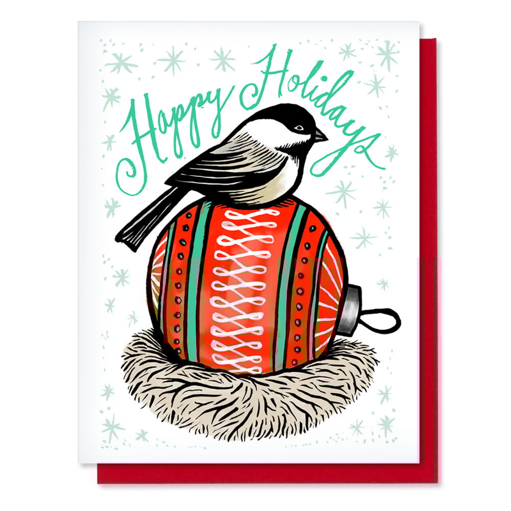 Daytrip Society - Happy Holidays Chickadee Ball Card