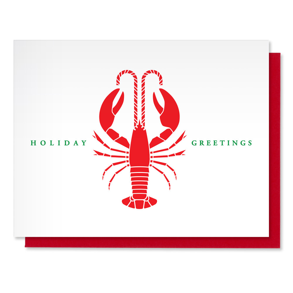 Daytrip Society - Holiday Greetings Lobster Card - Box Set of 8