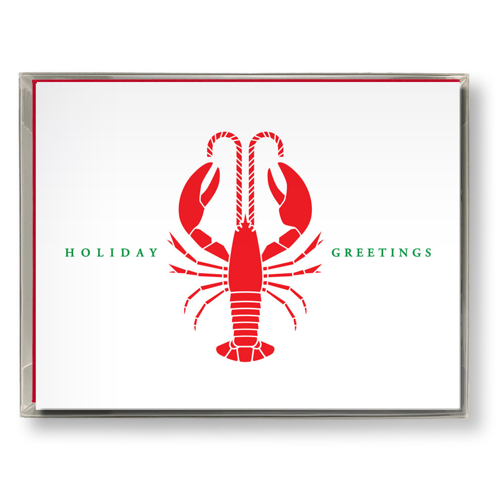 Daytrip Society - Holiday Greetings Lobster Card - Box Set of 8