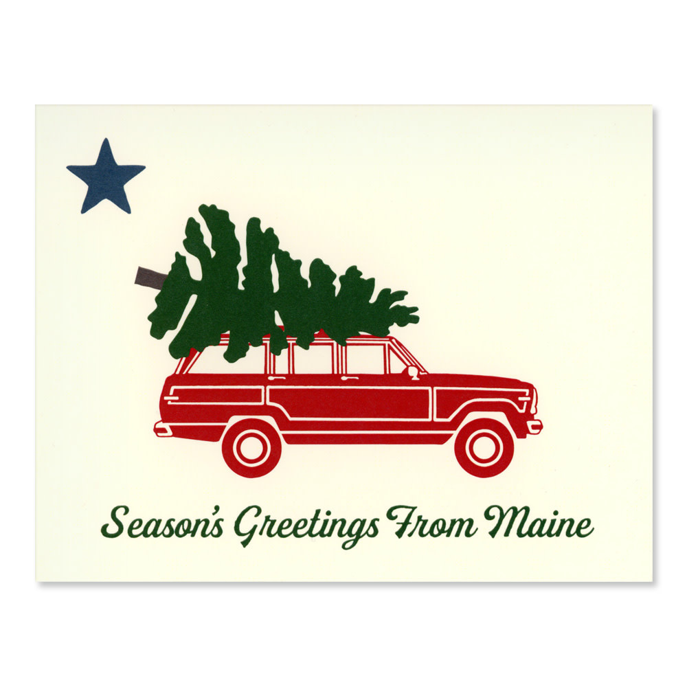 Daytrip Society - Season’s Greetings Maine Flag Card