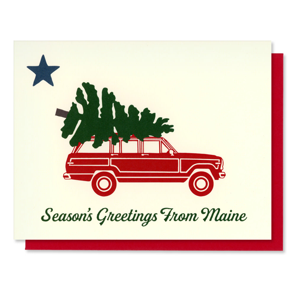Daytrip Society - Season’s Greetings Maine Flag Card