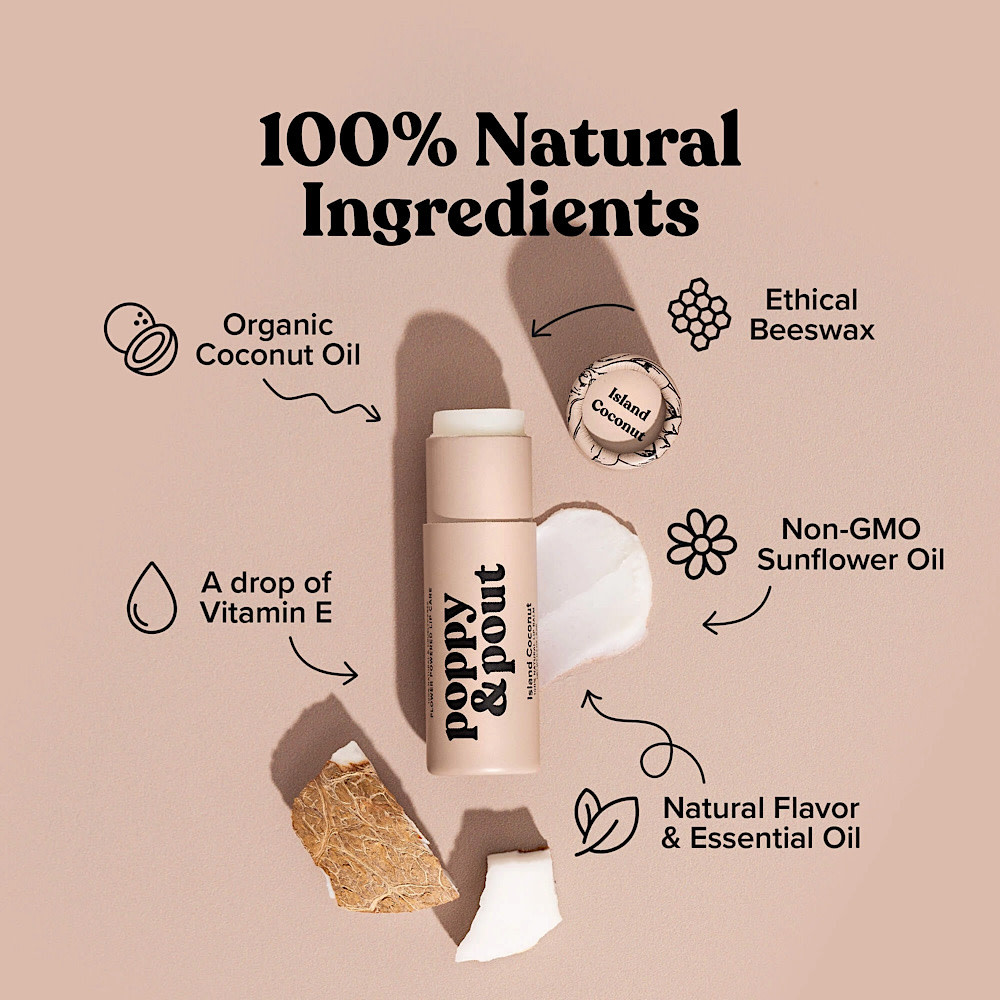 Poppy & Pout Lip Balm - Island Coconut