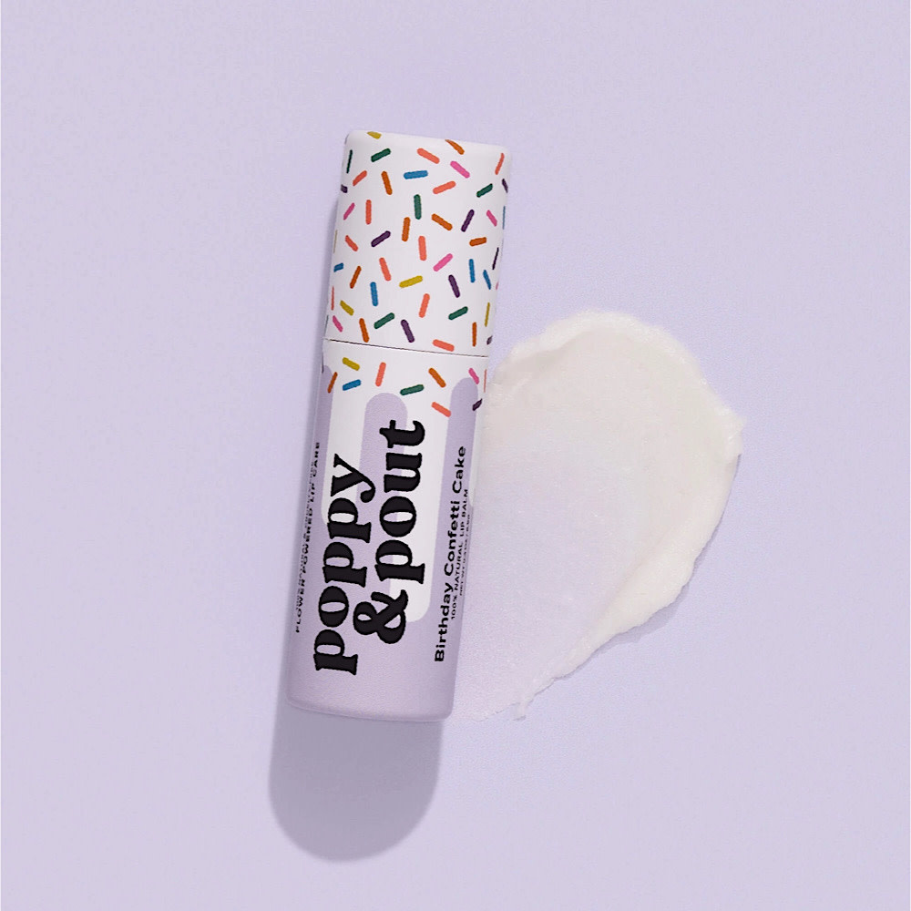 Poppy & Pout Lip Balm - Birthday Confetti Cake - Purple