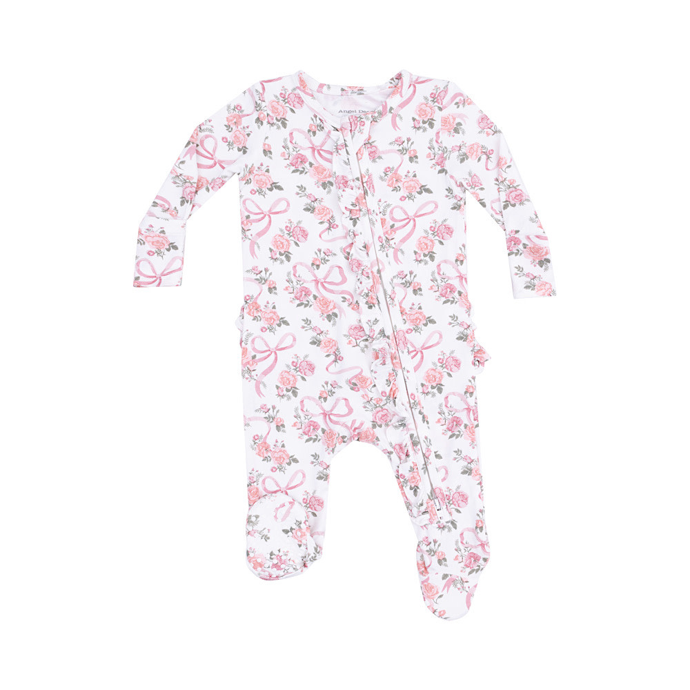 Angel Dear 2 Way Ruffle Romper - Ribbon and Flowers