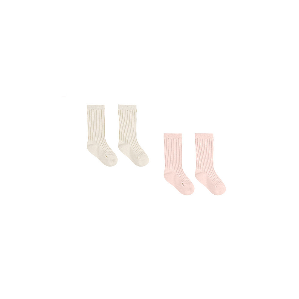 Quincy Mae Quincy Mae Sock Set - Ivory/Bubblegum