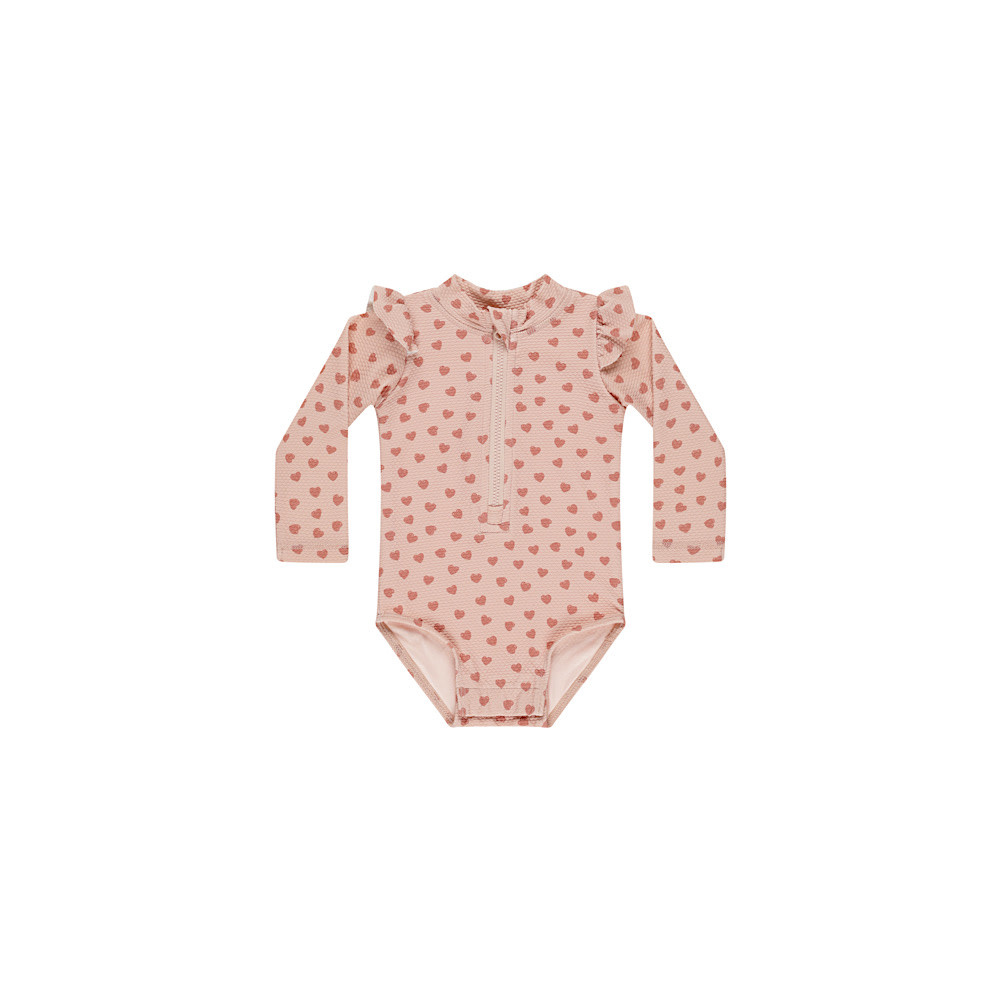 Quincy Mae Quincy Mae Bryon Swim Rashguard One-Piece - Heart