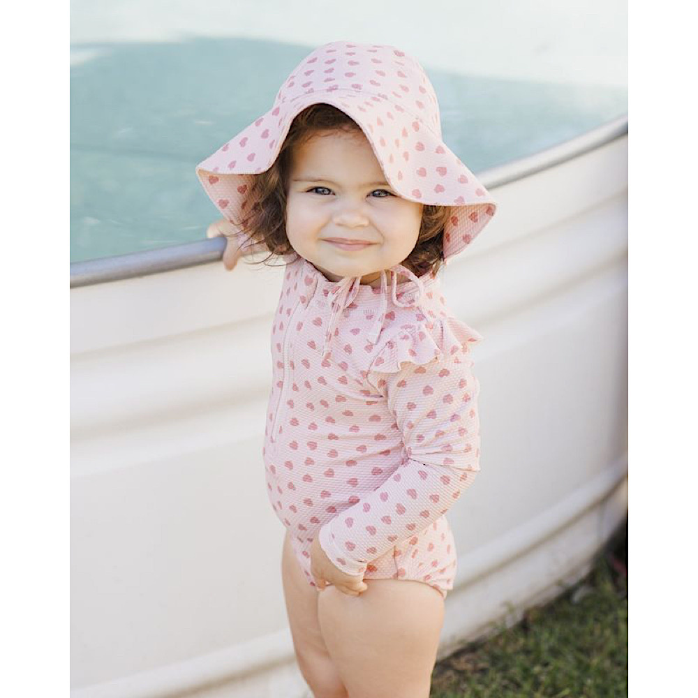 Quincy Mae Bryon Swim Rashguard One-Piece - Heart