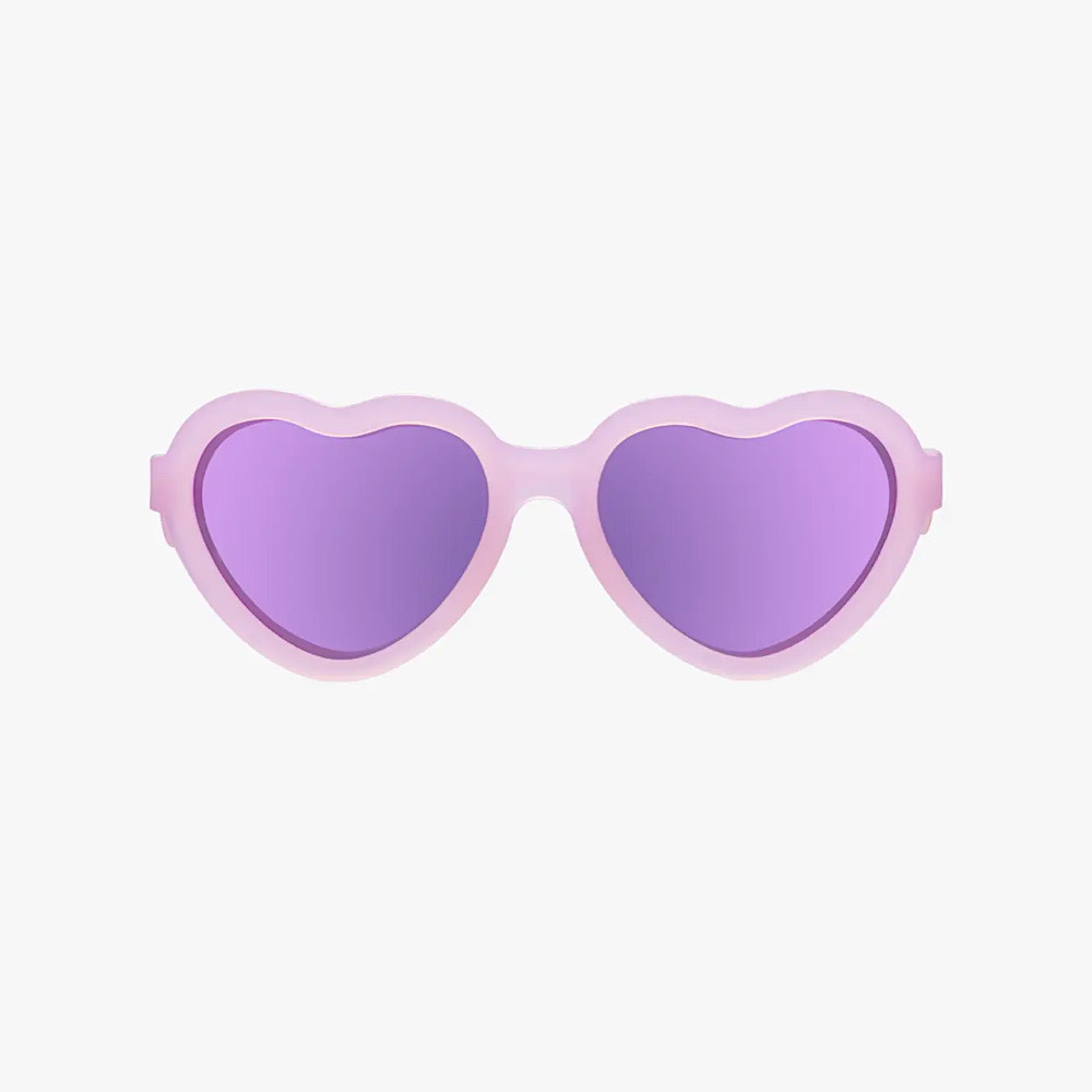 Babiators - Sunglasses - Heart Polarized Mirrored Lenses - Frosted Pink